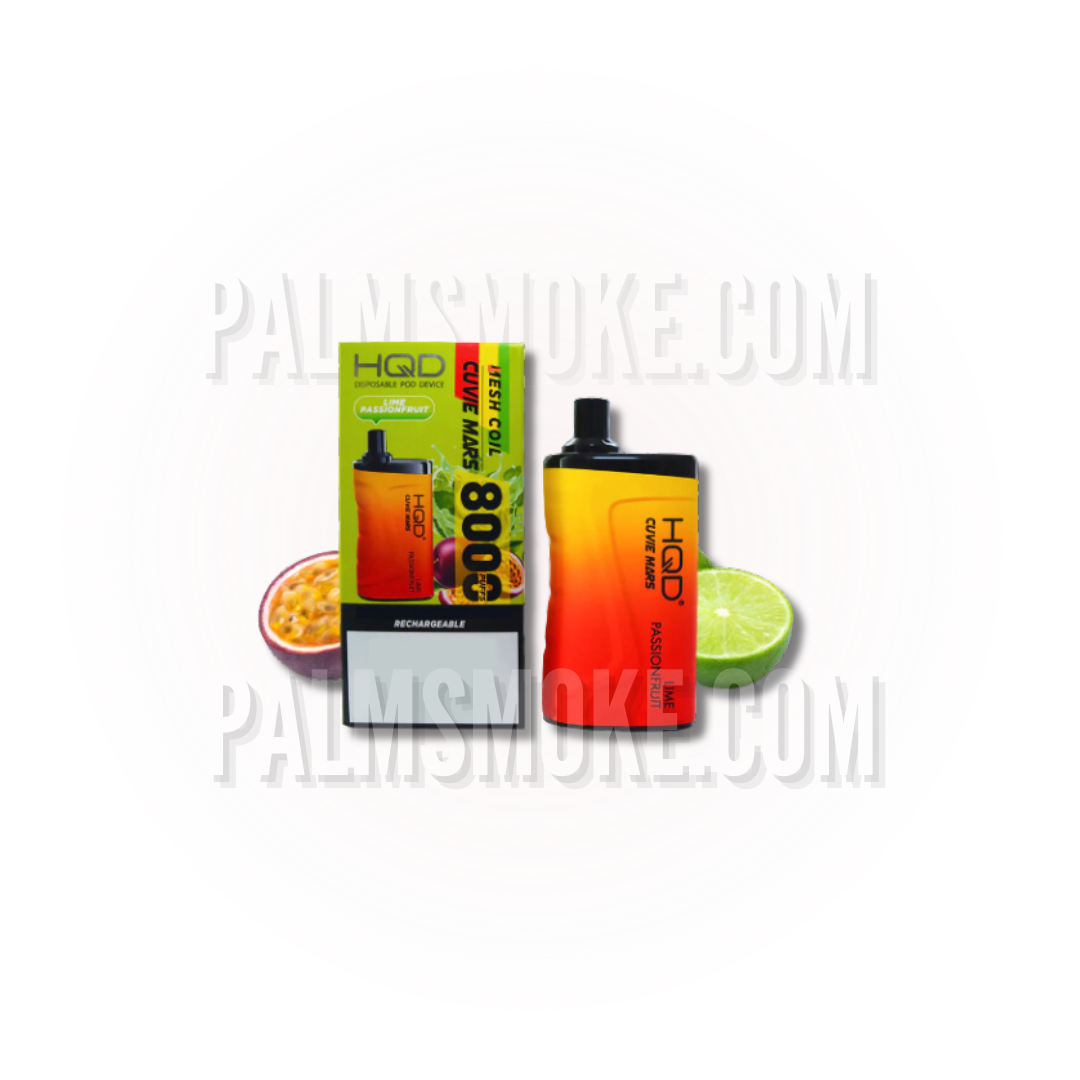 HQD Cuvie Mars Disposable Vape β 8000 Puffs of Lime Passion Fruit Bliss ππ