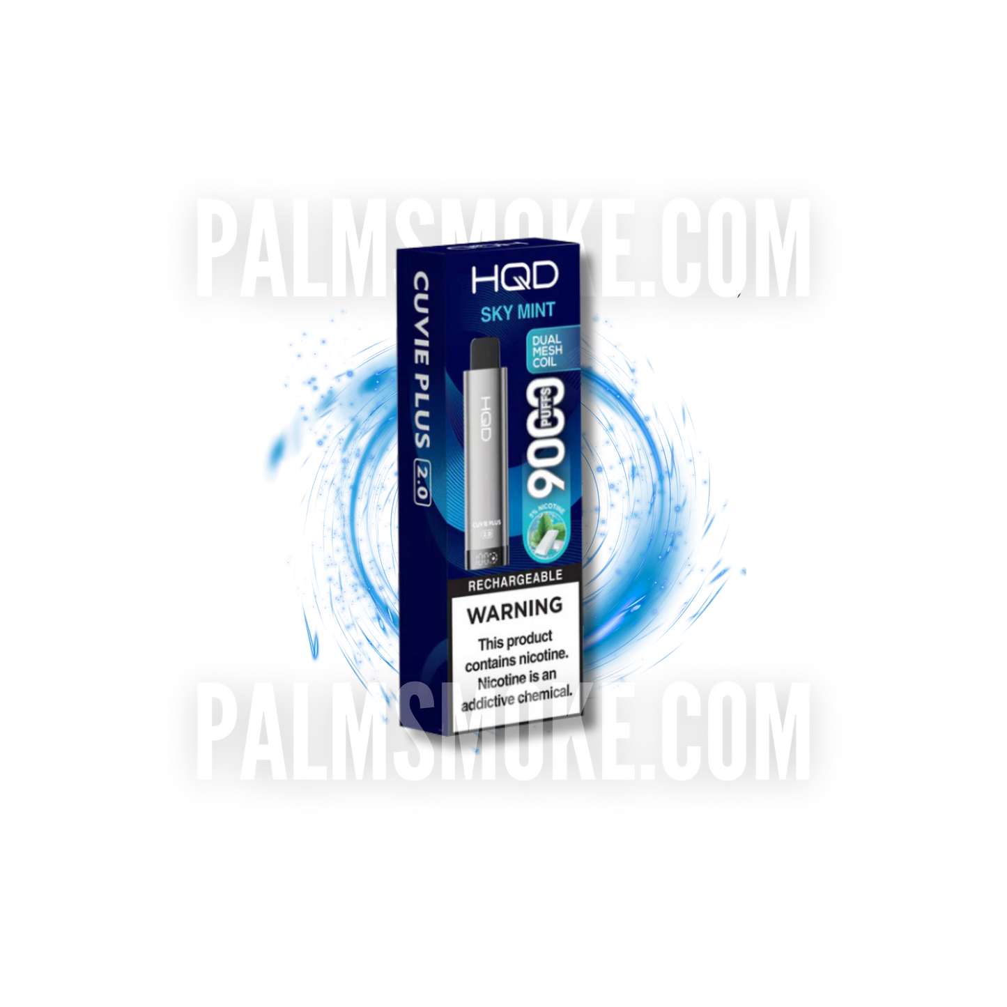 HQD CUVIE PLUS 2.0 DISPOSABLE 9000 PUFFS SKY MINT ā”
