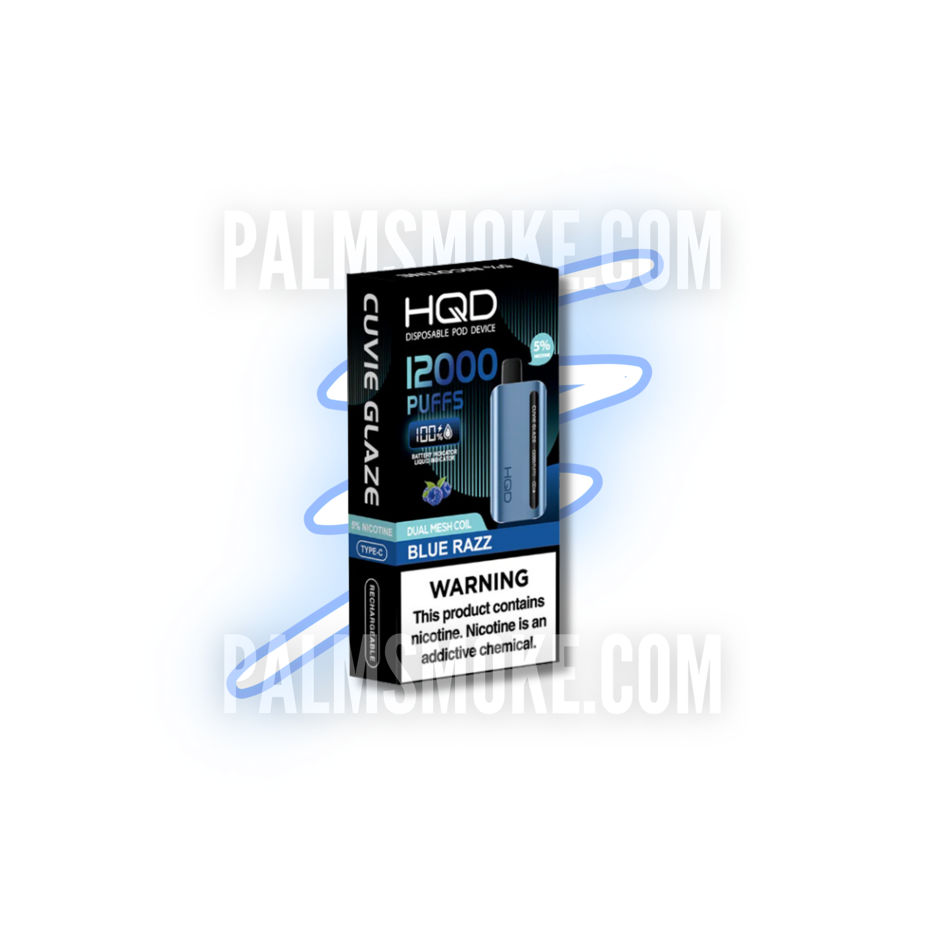 HQD GLAZE 12000 PUFFS DISPOSABLE BLUE RAZZ 🌬️💨 – PALM TECH