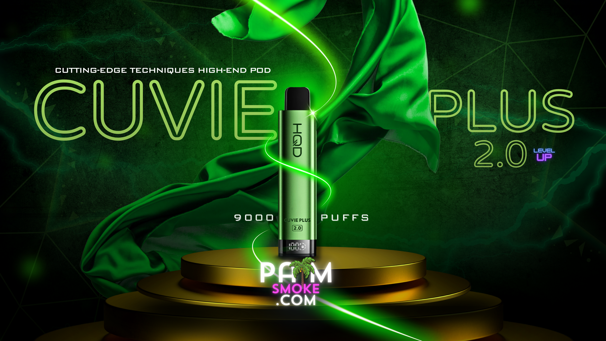 HQD Cuvie Plus 2.0 Disposable Vape 9,000 Puffs of Energy Burst PALM TECH HQD Cuvie Plus 2.0 Disposable Vape 9,000 Puffs of Energy Burst PALM TECH